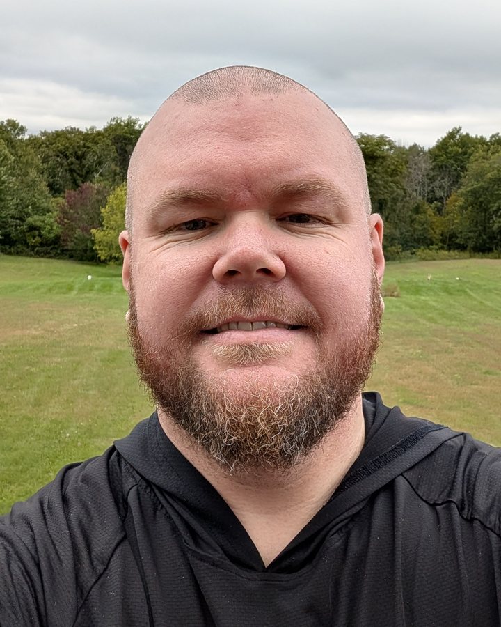 Matt, outdoors on an overcast day